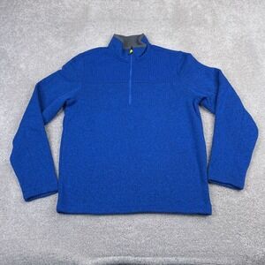 Koppen Sweater Mens Medium Blue Fleece Quarter Zip Pullover‎ Hiking Outdoors